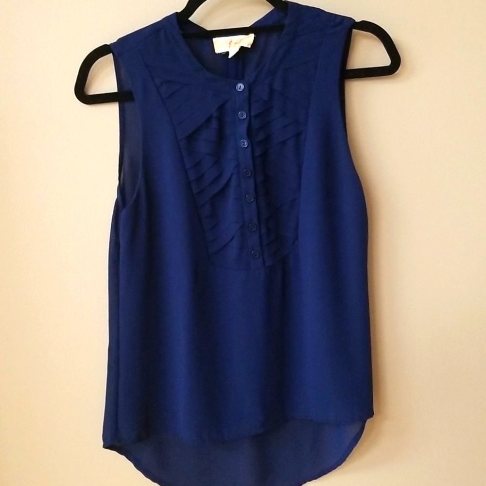 Shear blue sleeves top
